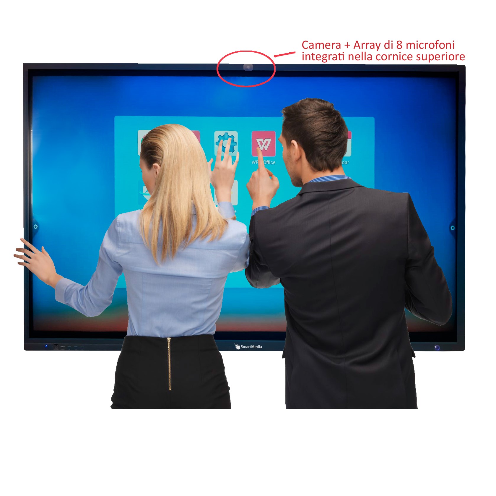 Monitor touch 65 con webcam integrata - 4K 40 tocchi