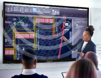 Monitor lavagna interattiva 75", 4K, fino a 40 utenti, Android 13 (8GB Ram - 32GB Rom), con camera e array 8 microfoni