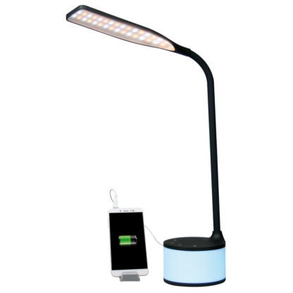 Lampada LED nera con charger USB e luci d’atmosfera - Image 7